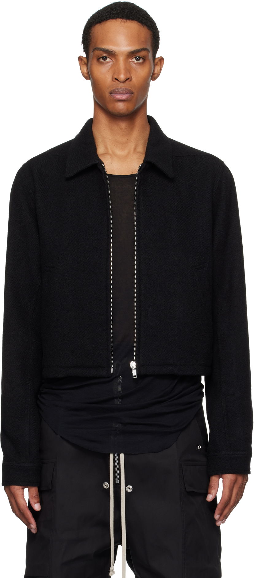 Jakna Rick Owens Rick Owens Concordians Alice Brad Cropped Jacket Crna | RU02E1720 WBD