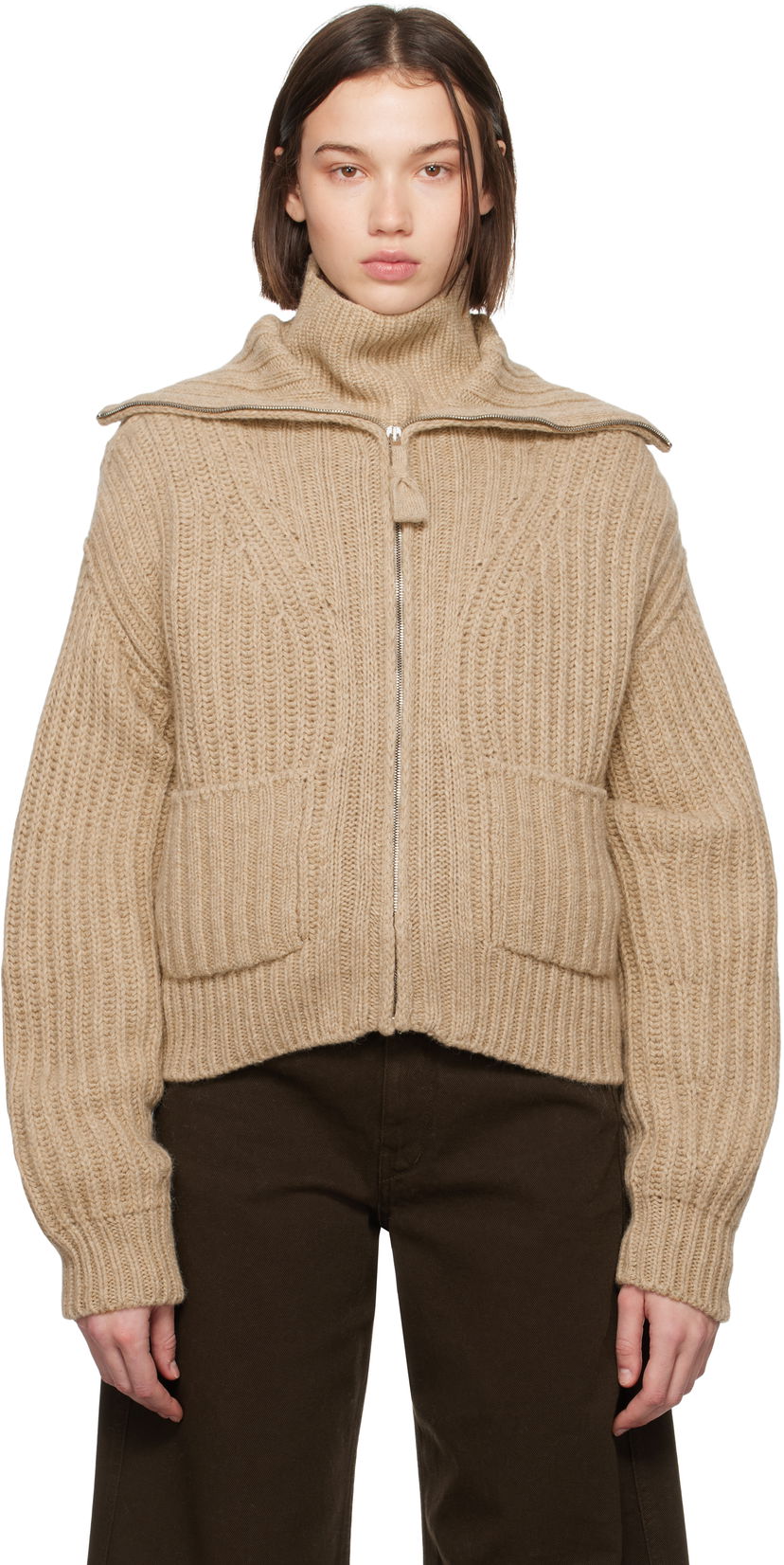 Džemper LEMAIRE LEMAIRE Trucker Collar Cardigan Bež | TO1263 LK1029