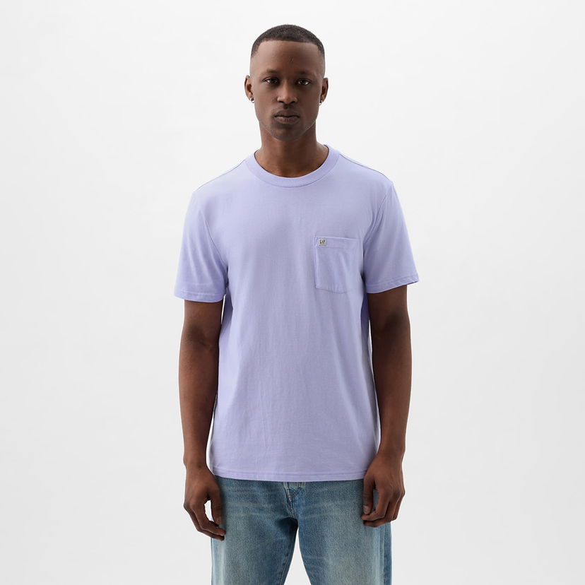 Majica kratkih rukava GAP Pocket Micro Logo Tee Fresh Lavender Ljubičasta | 857901-03