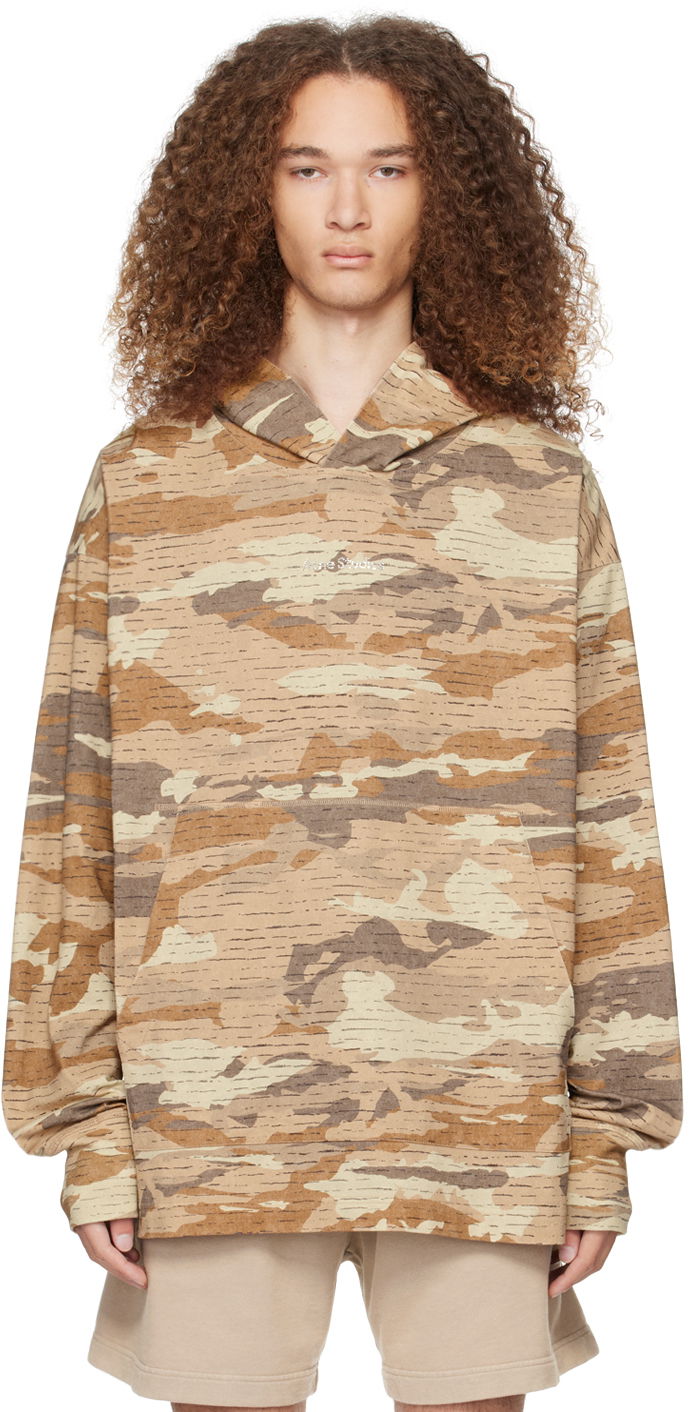 Dukserice Acne Studios Crystal-Cut Hoodie Bež | BI0195-