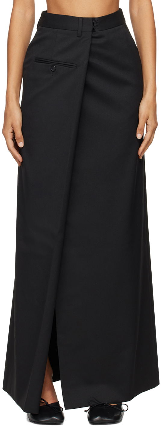 Suknja Maison Margiela MM6 Black Slit Maxi Skirt Crna | S62MI0025 M35227