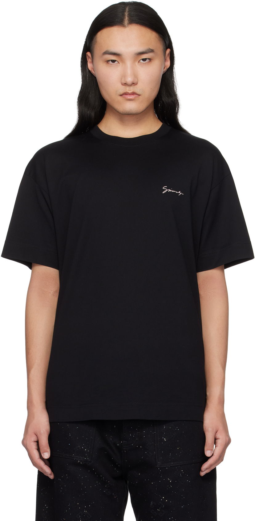 Majica kratkih rukava Givenchy Black T-Shirt With Logo Crna | BM71MG3YPS001