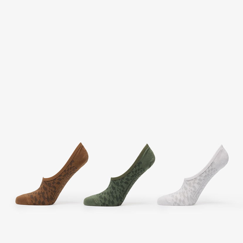 Čarape Vans Fuego Canoodle Leopard Print No-Show Socks 3-Pack Bijela | VN000QBFEN61