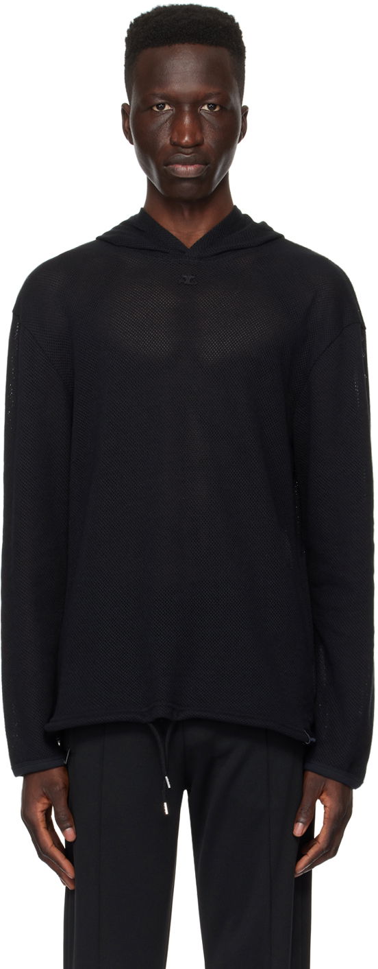 Dukserice Courrèges Courrèges Mesh Hoodie Crna | 124JHO027JS0069