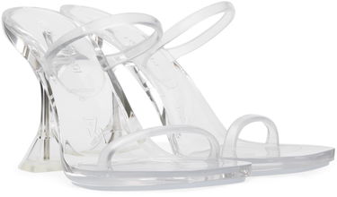 Njega cipela Amina Muaddi Amina Muaddi Brito Transparent Heeled Slingback Sandals Bijela | 11S333532BRI, 3