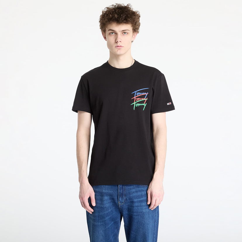 Majica kratkih rukava Tommy Hilfiger Tommy Jeans Regular Twisted Sign T-Shirt Crna | DM0DM20771 BDS