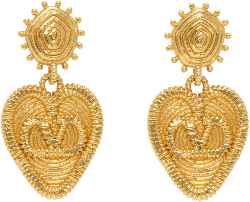 Naušnice Valentino Valentino Garavani Fil Perdu Gold-Tone Heart Drop Earrings Metalik | 6W0J0AA0MET