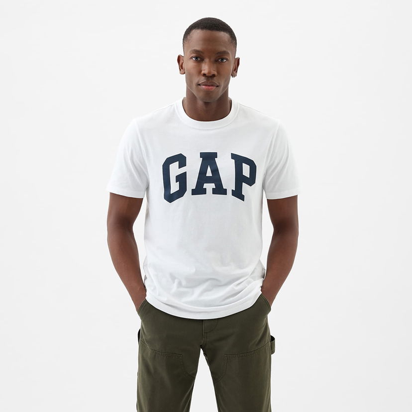 Majica kratkih rukava GAP Basic Logo Tee White V2 Global Bijela | 856659-03