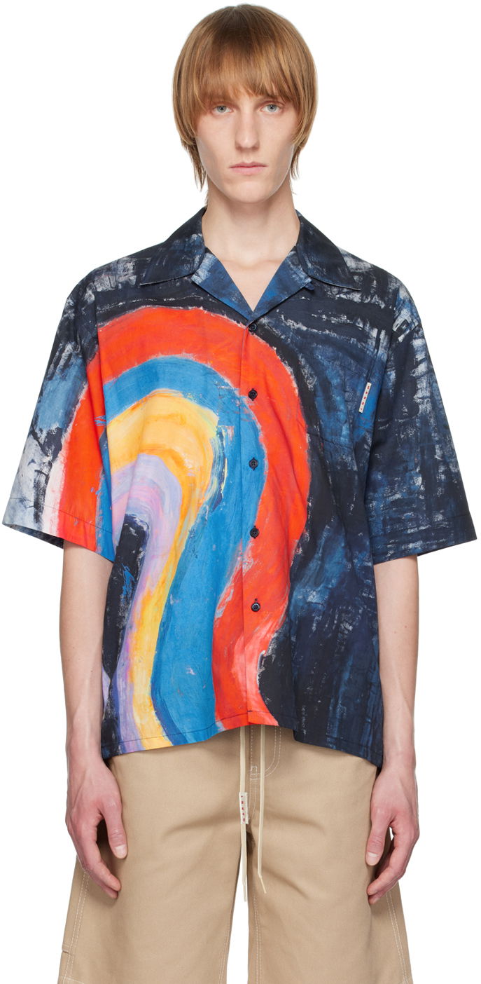 Košulja Marni Marni Abstract Print Camp Collar Shirt Višebojno | CUMU0213A0 UTC255
