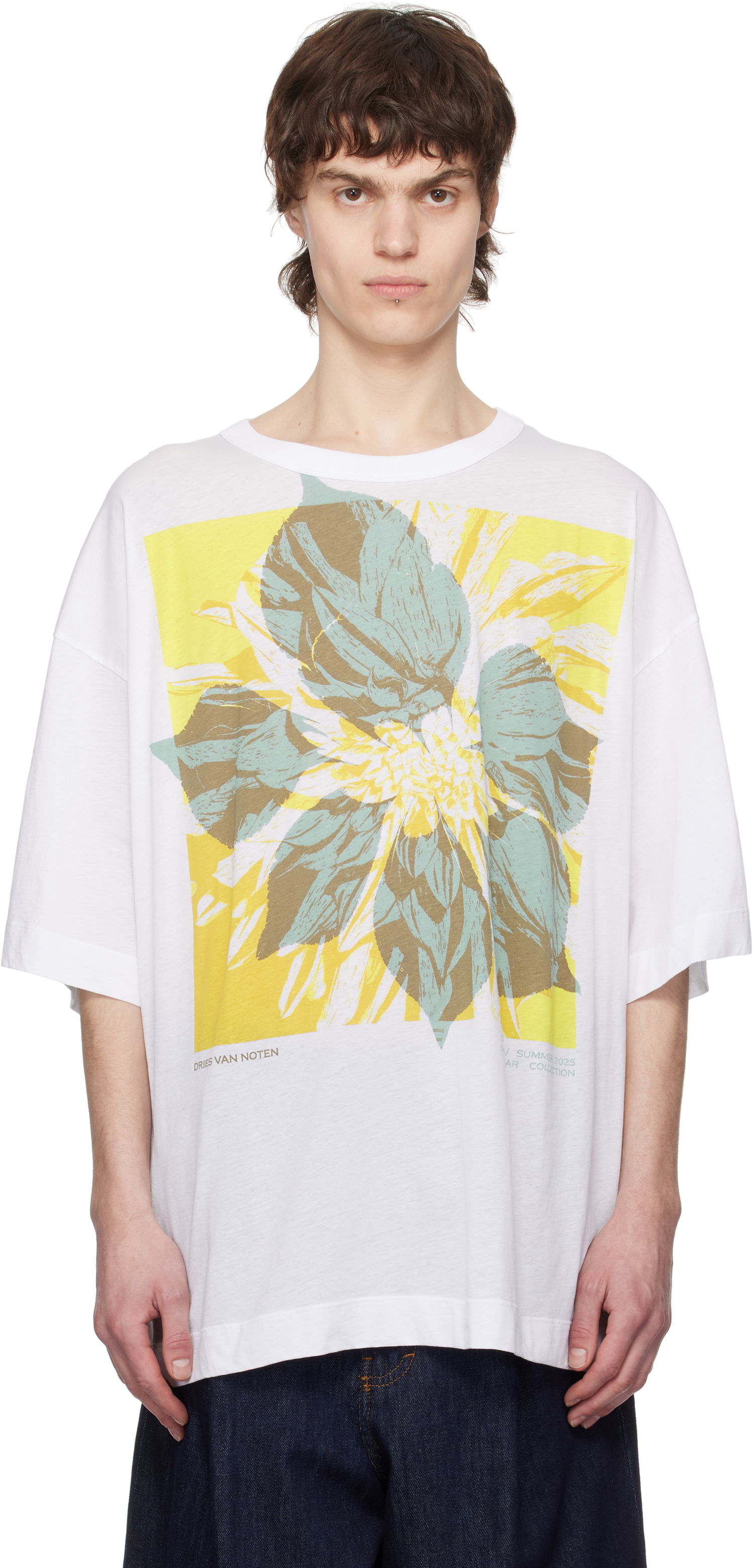 Majica kratkih rukava Dries Van Noten Dries Van Noten Floral Graphic T-Shirt Bijela | 251-021141-1608, 0