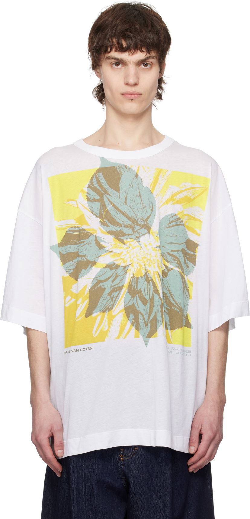 Majica kratkih rukava Dries Van Noten Dries Van Noten Floral Graphic T-Shirt Bijela | 251-021141-1608