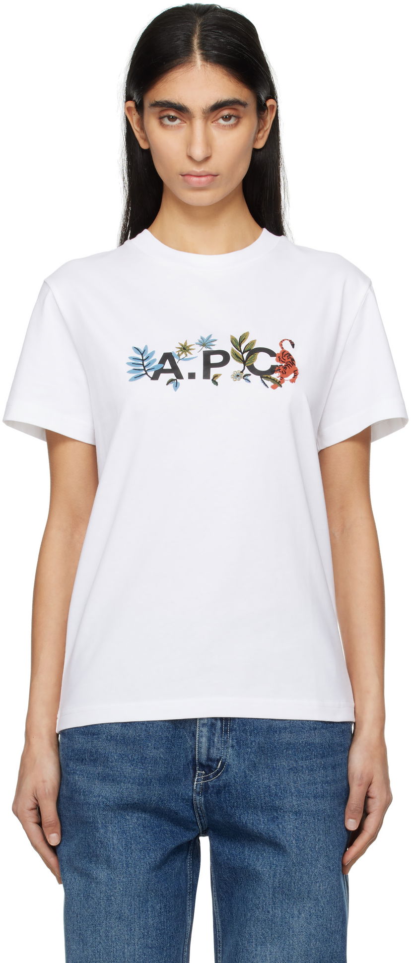 Majica kratkih rukava A.P.C. A.P.C. Auguste Floral Graphic T-Shirt Bijela | COBQX-M26497