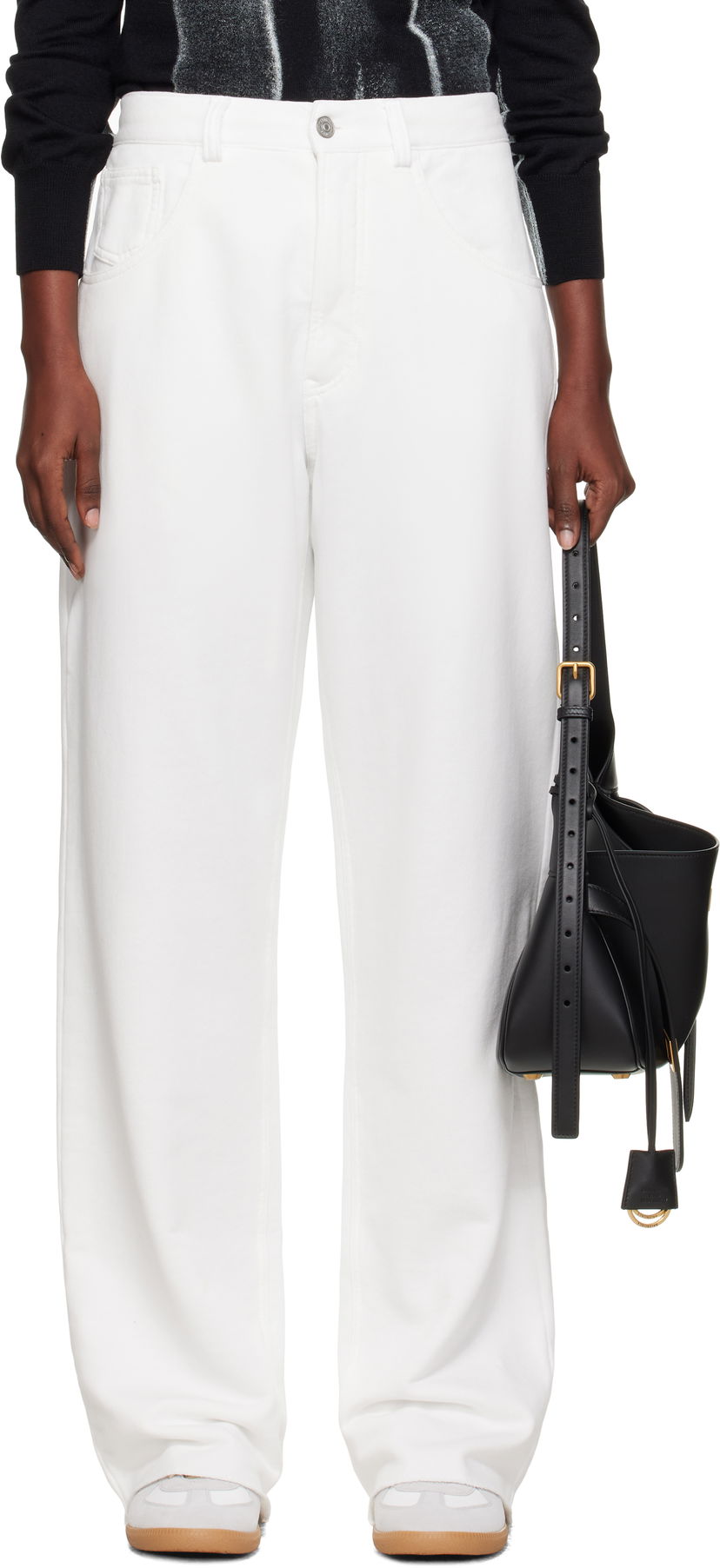 Hlače Maison Margiela MM6 Maison Margiela Brushed Sweat Jersey Trousers Bijela | S52KA0548 M25014