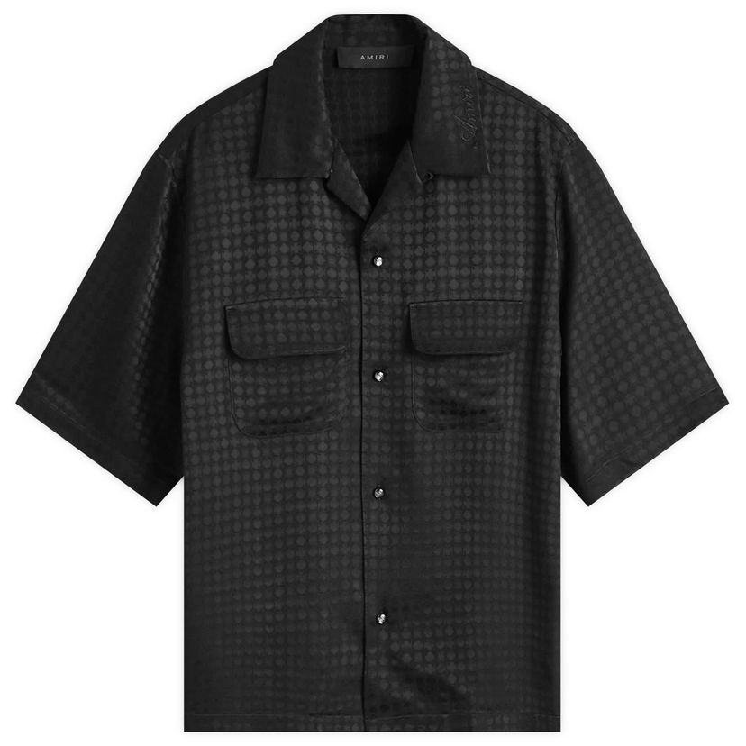 Košulja AMIRI MA Quad Jacquard Camp Shirt Size Large Crna | AMSTCA1070-001