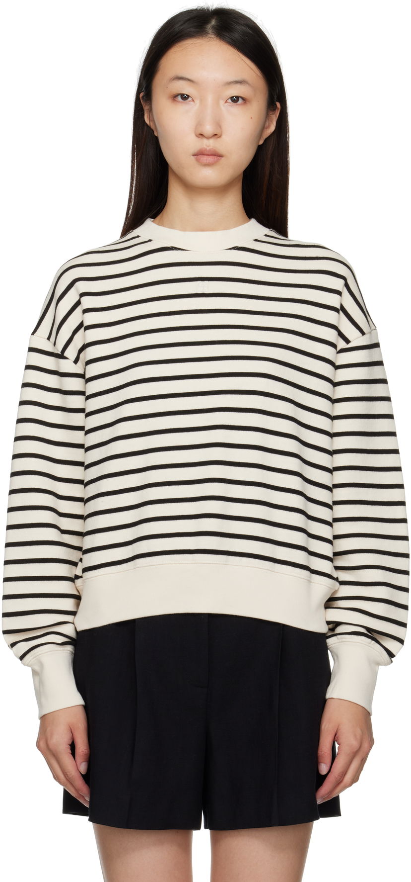 Dukserice Anine Bing ANINE BING Dean Striped Sweatshirt Bijela | A-08-11436-MTL69