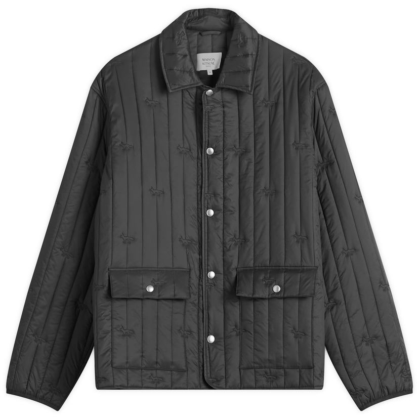 Pernata jakna MAISON KITSUNÉ Maison Kitsuné Quilted Jacket with Embroidered Logo Crna | OM02114WW9047-0076