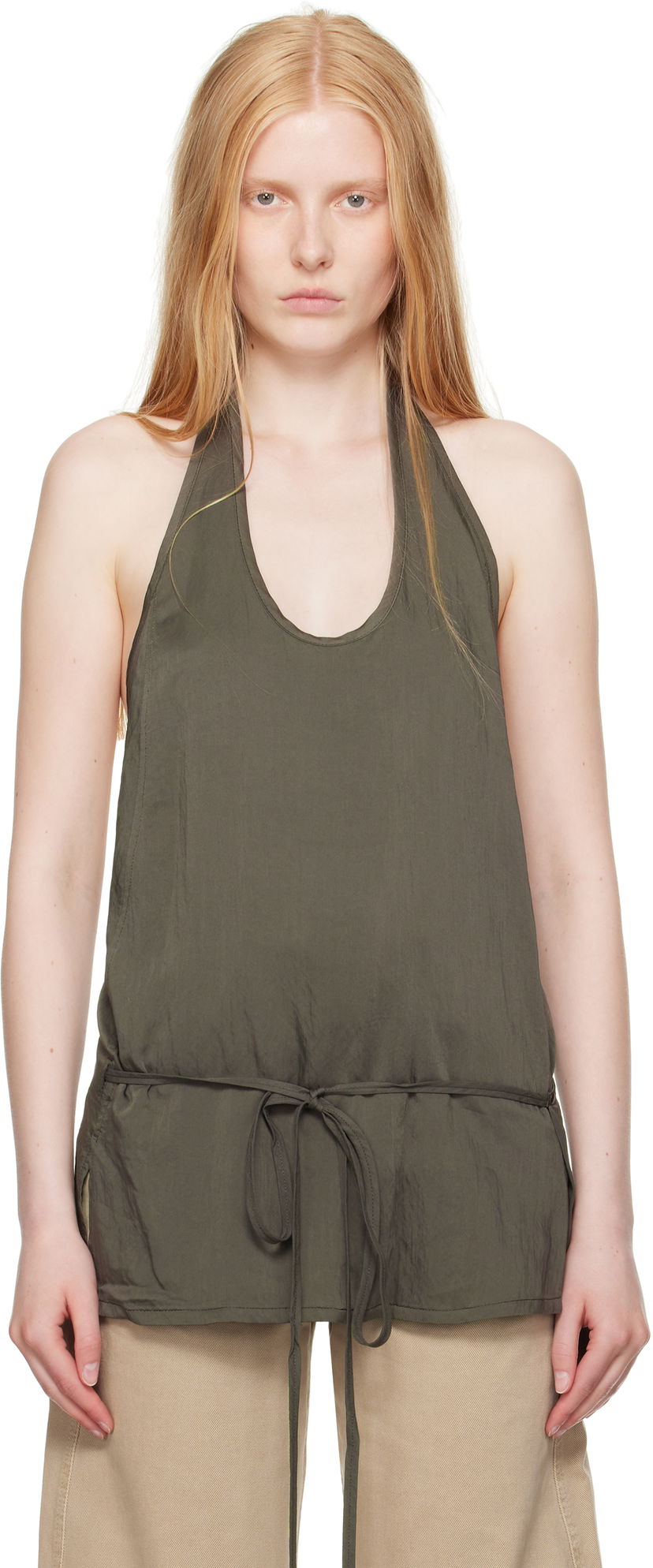 Majica bez rukava LEMAIRE Lemaire Apron Halter Top Zelena | TO1387 LF1388