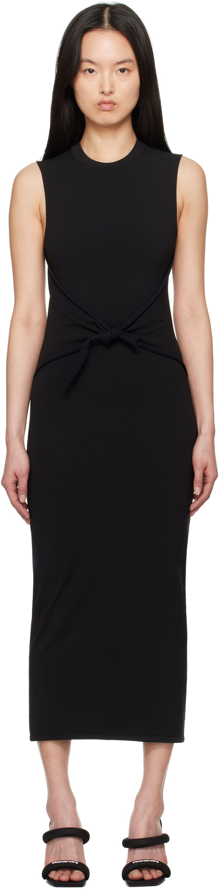 Haljina Alexander Wang Alexander Wang Pre-Styled Bodycon Maxi Dress Crna | 1KC2256052