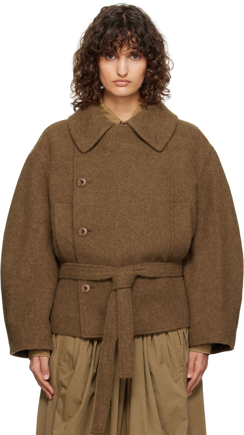 Kaputi LEMAIRE Lemaire Short Asymmetrical Bathrobe Jacket Smeđa | CO1083 LF504