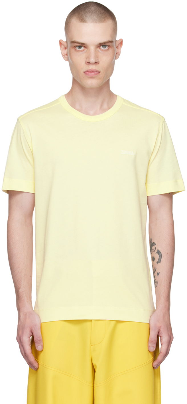 Majica kratkih rukava ZEGNA Embroidered Logo T-Shirt Žuta | UB360A5-B760