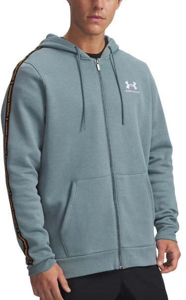 Dukserice Under Armour Icon Fleece Full Zip Hoodie with Taping Tirkiz | 1390298-587, 0
