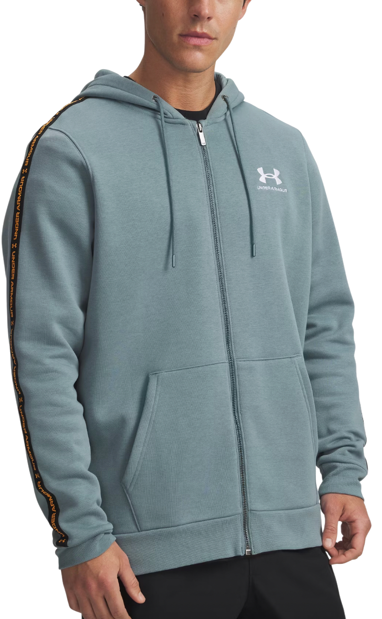 Dukserice Under Armour Icon Fleece Full Zip Hoodie with Taping Tirkiz | 1390298-587