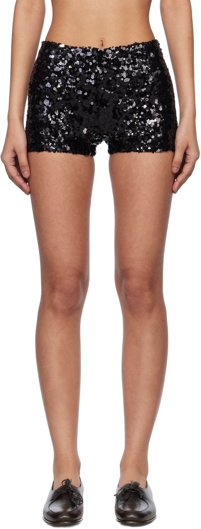 Kratke hlače Bode Bode Sequin Club Shorts Crna | WRS25BT067