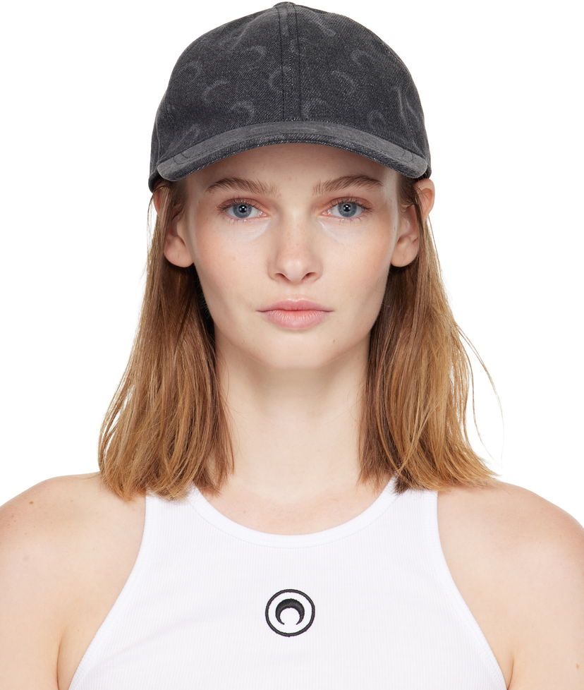 Kapa Marine Serre Moon Laser Denim Baseball Cap Siva | UHG048ACDEN0006