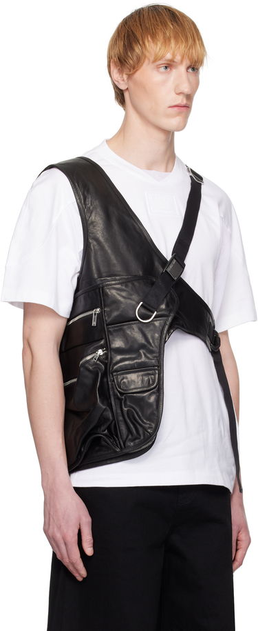 Majica kratkih rukava Helmut Lang Helmut Lang Utility Bag Leather Vest Crna | P01HM101, 1