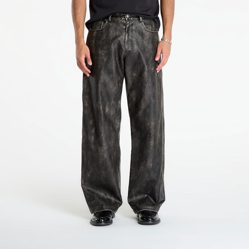 Hlače Palm Angels Palm Angels Coated Pants Crna | PMJB018F25FAB0010710