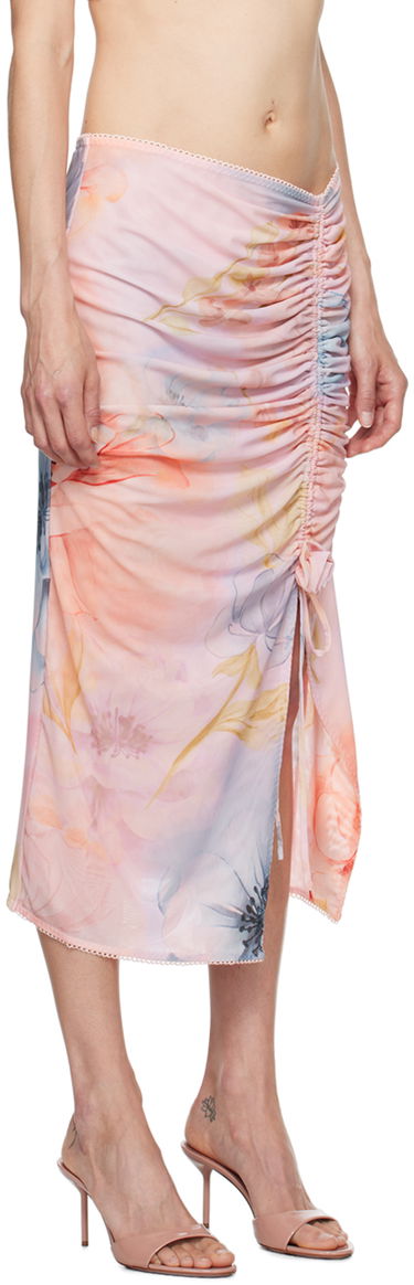Suknja GUIZIO Guizio Celastrina Floral-Print Midi Skirt Ružičasta | P24308K065, 1