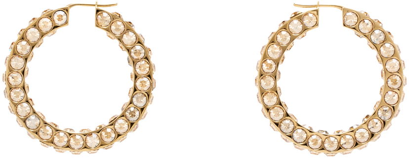 Naušnice Amina Muaddi Muaddi Big Crystal Hoop Earrings Žuta | JAH HOOP BIG
