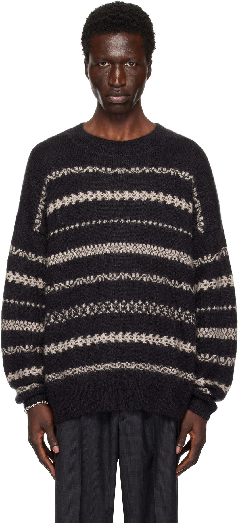 Džemper ISABEL MARANT Striped Knit Sweater Crna | 25PPU0652HA-C1L04H