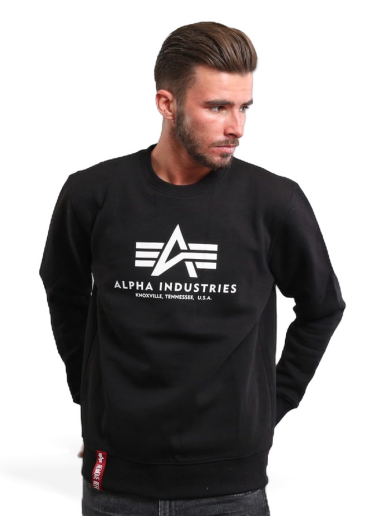 Dukserice Alpha Industries Basic Sweater Crna | 178302 03