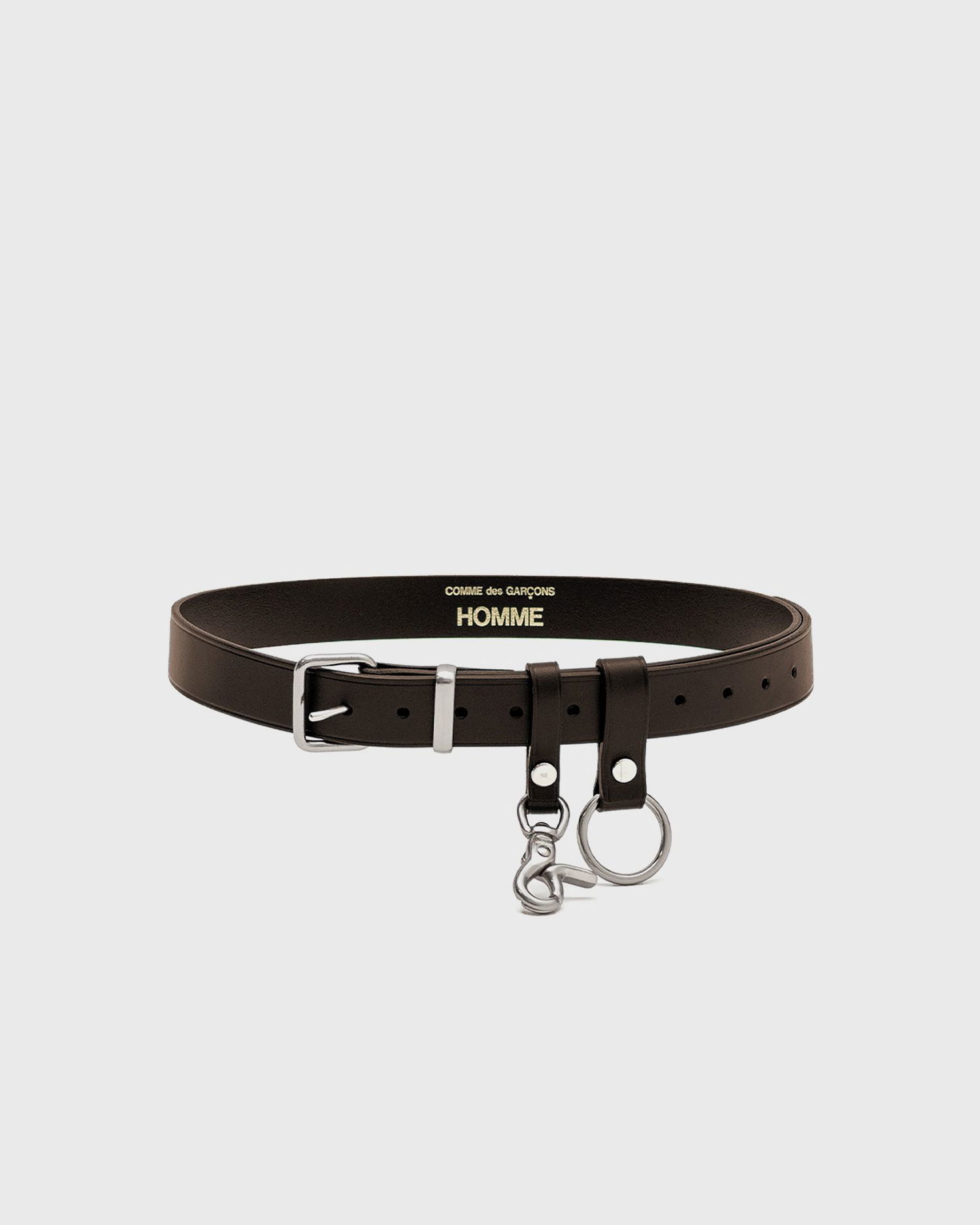 Pojasevi Comme des Garçons Homme Leather Belt with Metal Clip and Ring Smeđa | HP-K301-W25-2, 1