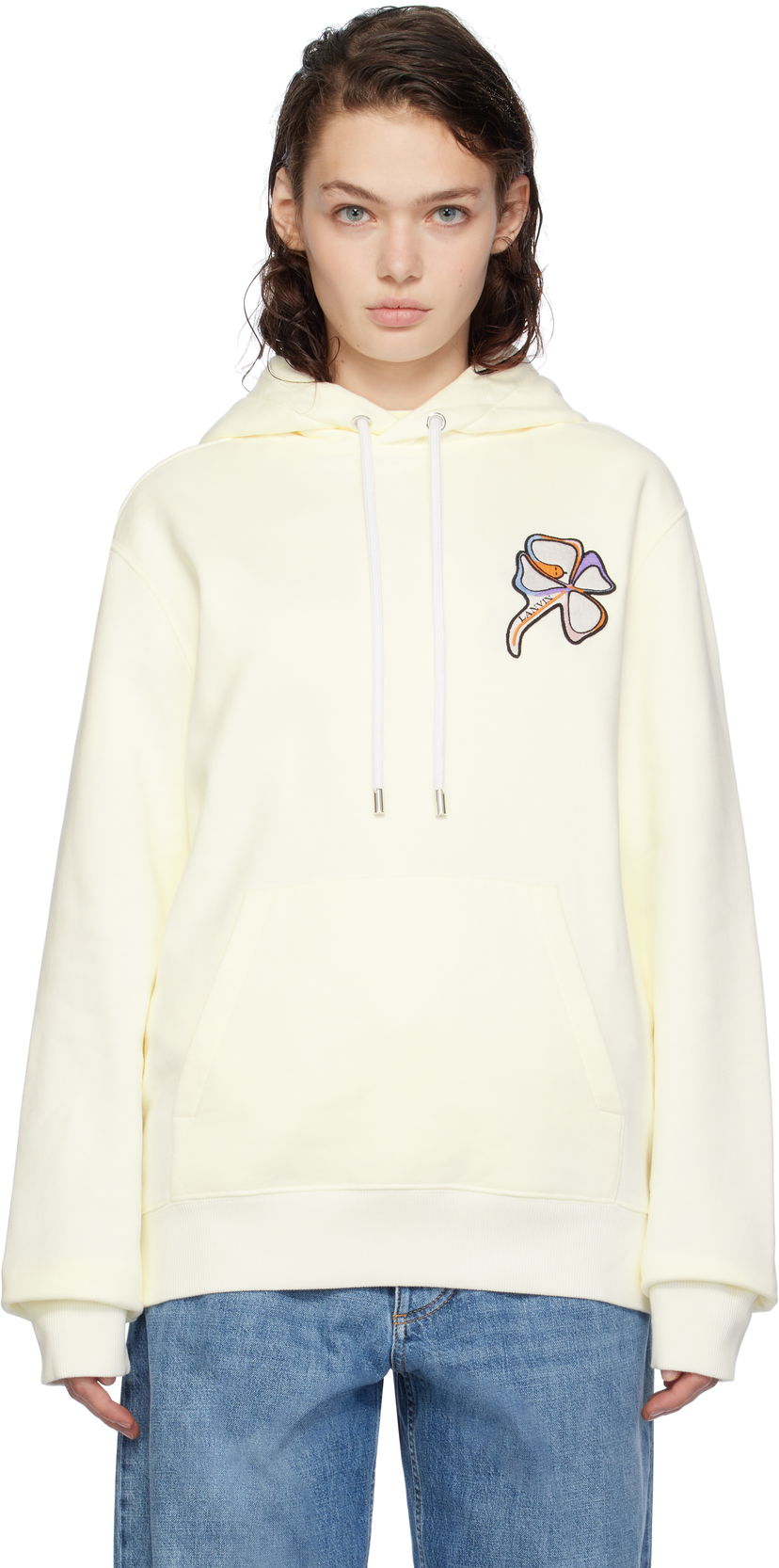 Dukserice LANVIN Clover Snake Patch Hoodie Bijela | RU-HO0001-J156-H24