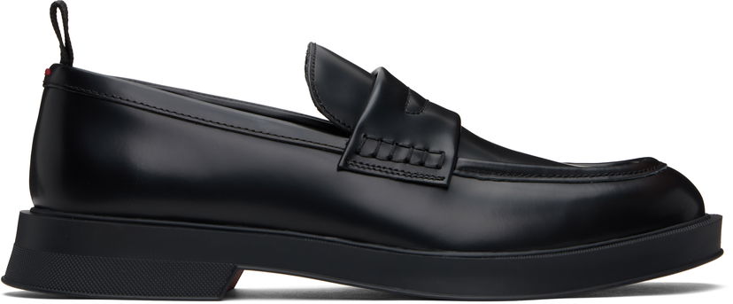 Tenisice i cipele BOSS Hugo Brush-Off Leather Loafers Crna | 50541823