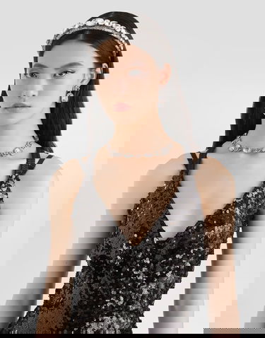 Haljina Dolce & Gabbana Sequined Dress Collection Crna | F6H7MTHLMZMN0000, 3