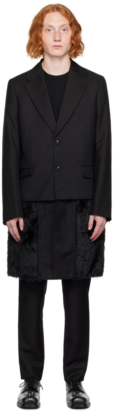 Kaputi Comme des Garçons Layered Faux-Fur Coat Crna | PL-J029-051-1-1