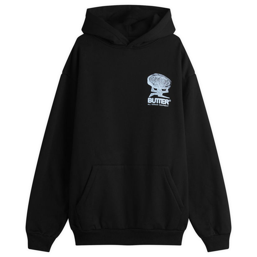 Dukserice Butter Goods Terrain Pullover Hoody, Size Large Crna | BG252205-BLK