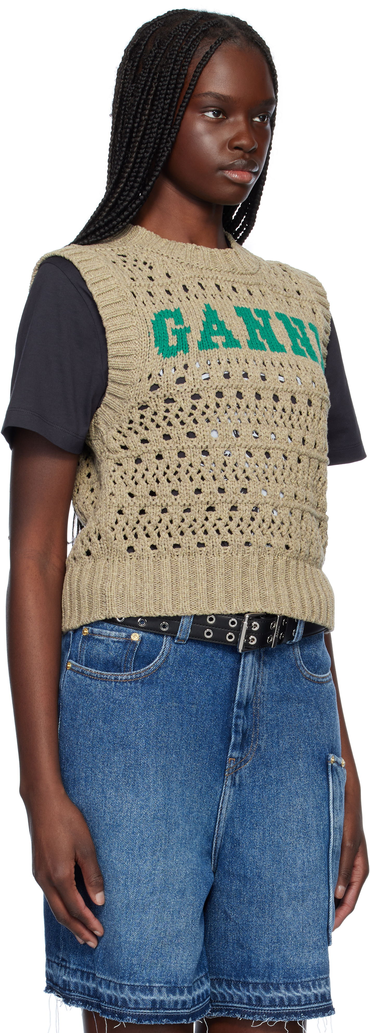 Džemper GANNI GANNI Knit Vest Bež | K2428, 1