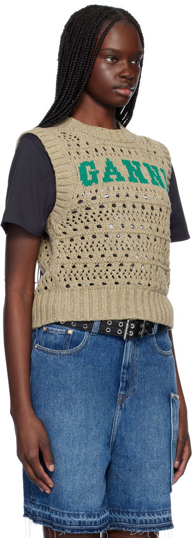 Džemper GANNI GANNI Knit Vest Bež | K2428, 1