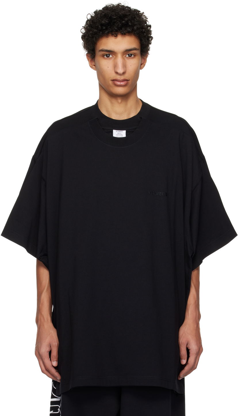 Majica kratkih rukava VETEMENTS Vetements Merged Double Oversized T-Shirt Crna | UA66TR635B