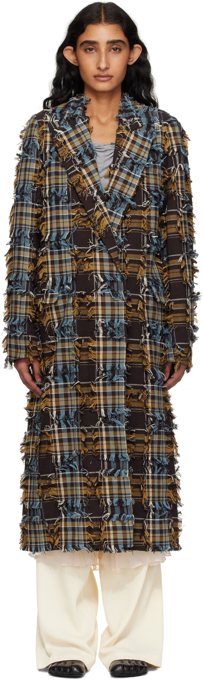 Kaputi Collina Strada Collina Strada Wolverine Plaid Frayed Coat Višebojno | XX5217-B