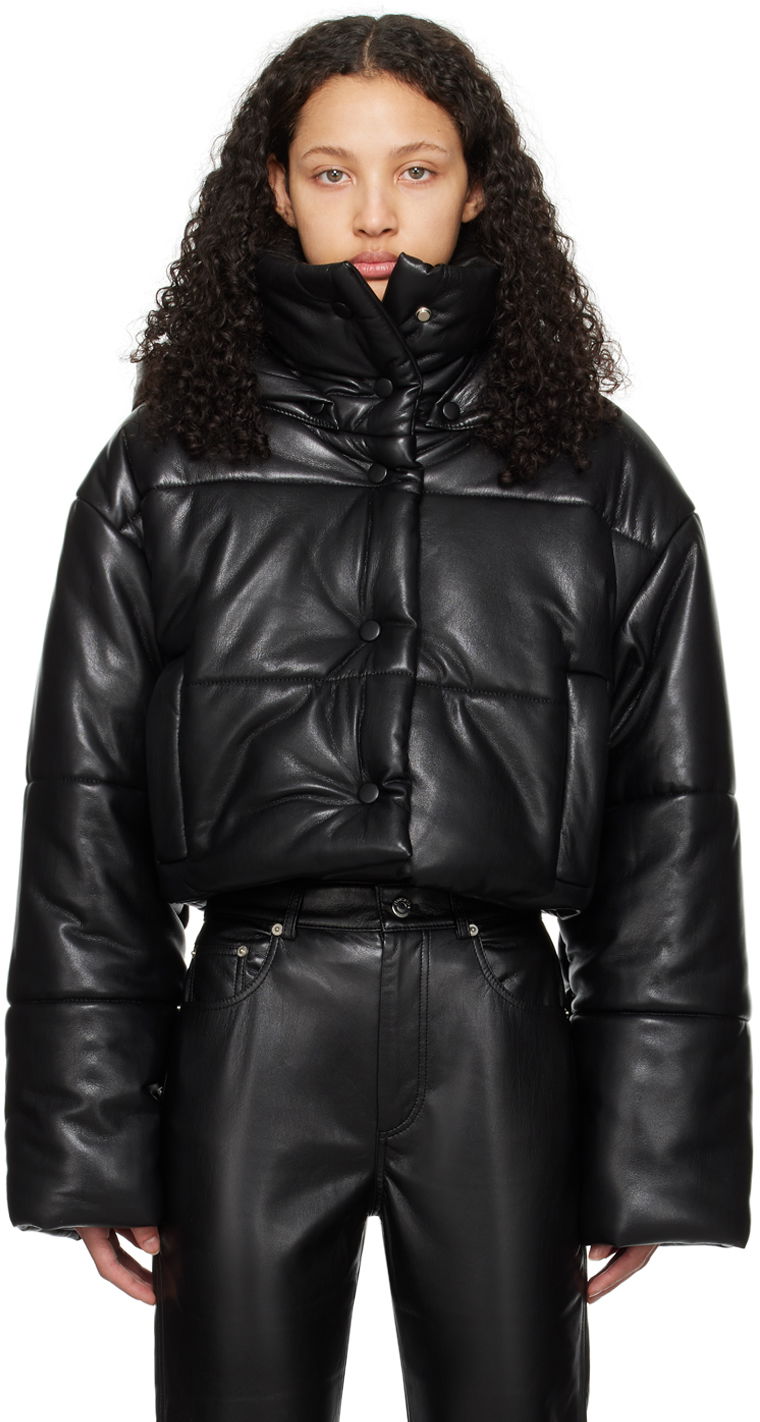 Jakna Nanushka Aveline Vegan Leather Jacket Crna | NW23CROW01999