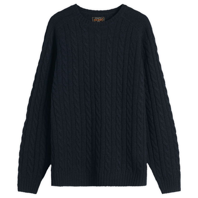 Džemper BEAMS Beams Plus Cable Knit Crew Neck Jumper Tamnoplava | 3815-0198-048-79