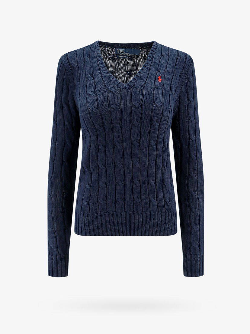 Džemper Polo by Ralph Lauren Cable Knit V-Neck Sweater Plava | 211891641002
