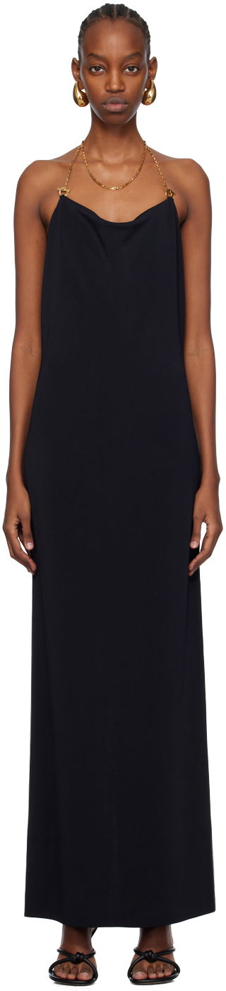 Haljina Bottega Veneta Chain Midi Dress Crna | 776145 V3O30