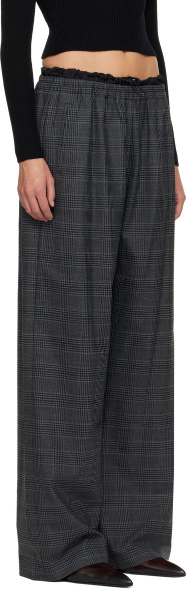 Hlače Diesel Plaid Wide-leg Drawstring Waist P-Yrite Trousers Siva | A18382 0DEBS, 1
