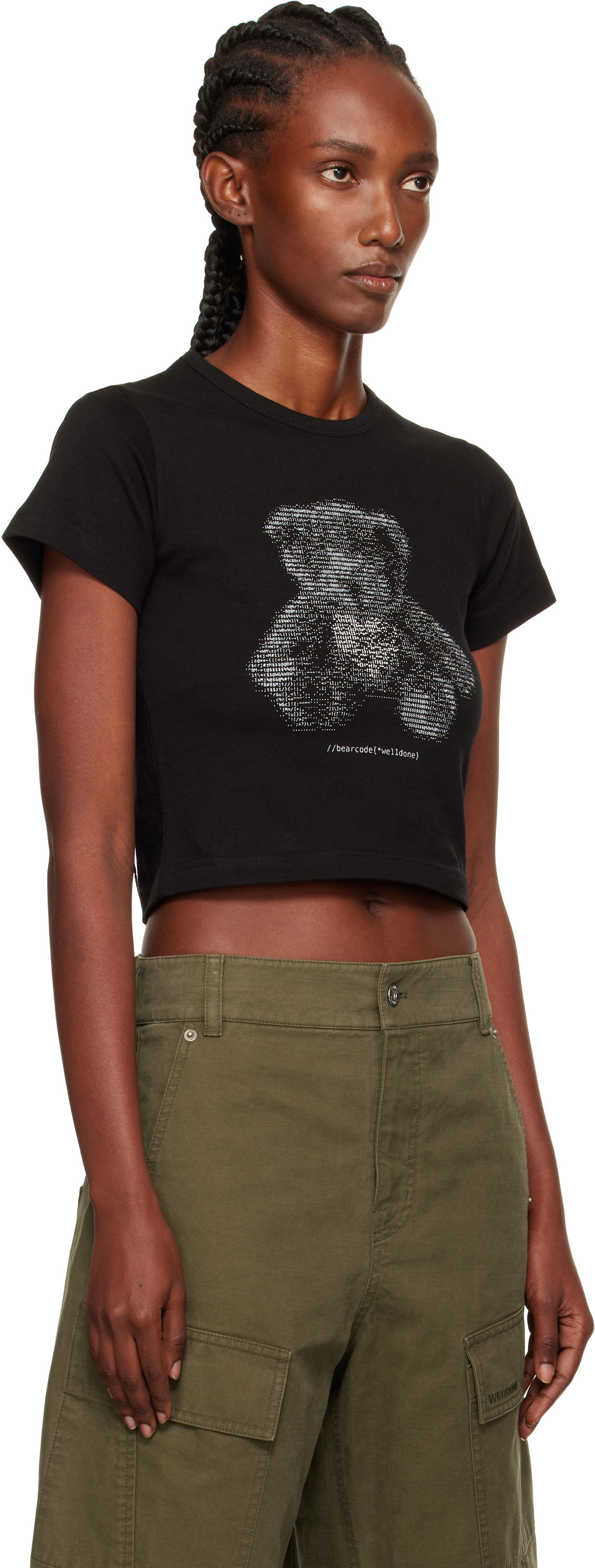 Majica kratkih rukava We11done We11done Code Teddy Cropped T-Shirt Crna | WD-TT2-25-770-W-BK, 1